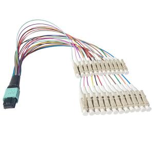 China 24 Core MPO Male -Lc Upc Cable , 0.9mm Optical Breakout Cable Fast To Upgrade factory