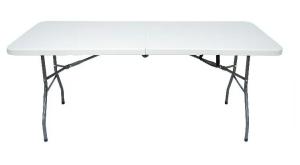 China Heavy Duty Utility Plastic Camping Folding Table Chair 6ft Indoor Outdoor Portable factory