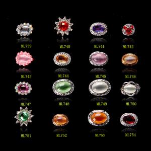 China Hot NEW Wholesale Alloy Jewelry 3D Nail Art Jewelry Nail rhinestones Sticker Supplier Number ML739-754 factory