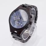 Black Sandalwood Automatic Wrist Watch Stainless Steel Chronograph Men'S Watch