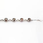 Women Jewelry 925 Silver Created 7x9mm Oval Garnet Cubic Zircon Tennis Bracelet
