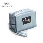 Custom Printed Pure Color Blank Zipper PU Makeup Bag