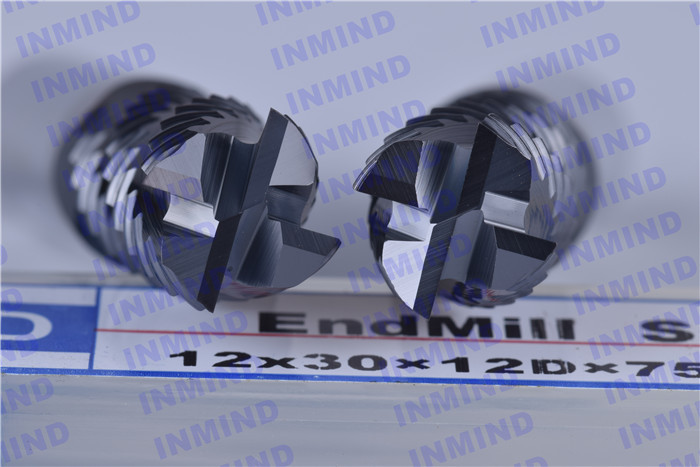Standard Length Type Rough End Mill , AlTiN Coated 4 Flute End Mill SGS