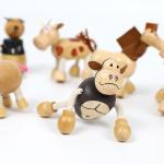 Wooden Simulation Small Animal Blocks Forest Farm Animal Dolls Early Childhood