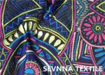 Circular Knitting Stretch Leggings Fabric Acid Printing Nylon Fabric Geo Wave