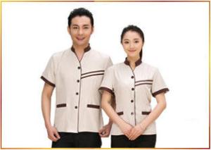 China Delicate Handwork Hotel Staff Uniforms Various Colors Slim Fit V - Neck Style factory
