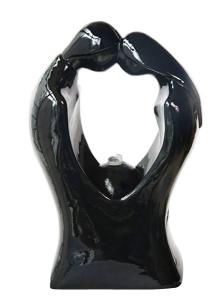China Silhouette Glossy Modern Indoor Water Fountains In White Black Color factory