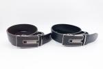 Black Genuine Leather Mens Automatic Buckle Belt 3.5cm Width Sleek Surface