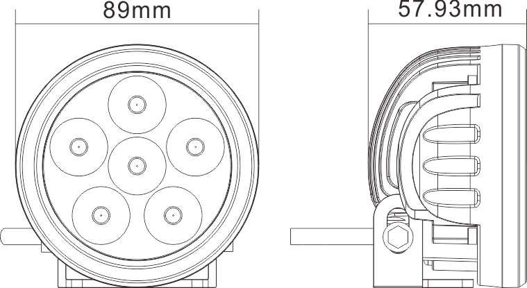 Sales Round led work lights for shop off road truck HCW-L1868 18W