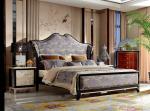 Neoclassic design of Luxury Bedroom sets High end Bed Headboard in Glossy black