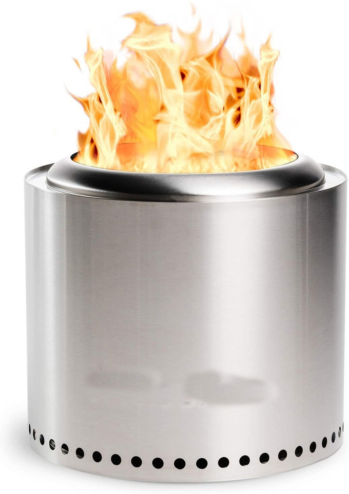Portable 304 Stainless Steel Sliver Or Black Smoke Free Fire Pits For Cooking BBQ