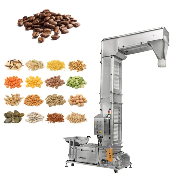 China 304SUS Bucket Elevator Conveyor Maize Mill Coffee Bean Mobile Vertical Z Type With Vibration Feeder factory