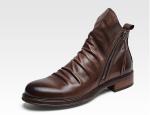 Silver Color Mens Slip On Leather Sneakers Round Toe Comfortable Stylish Walking
