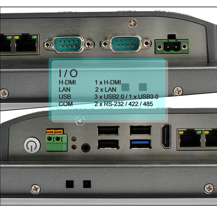 10 Inch Fanless Industrial Embedded Touch Panel PC J1900 RS232 RS422 RS485