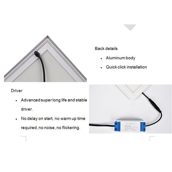 Square 600 X 600 4014 SMD Ultra Thin LED Panel Light Energy Saving With High Efficiency