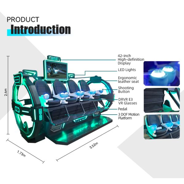Factory 9D Motion VR Cinema Simulator Chair 4 Seats Commercial Indoor Outdoor Amusement Use