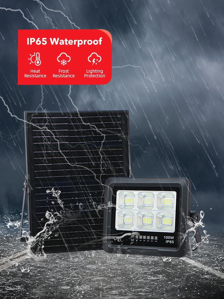 KCD Small Automatic Switch 60w 200w 300w Security Low Price LED Floodlight Solar Outdoor Flood Light 100w