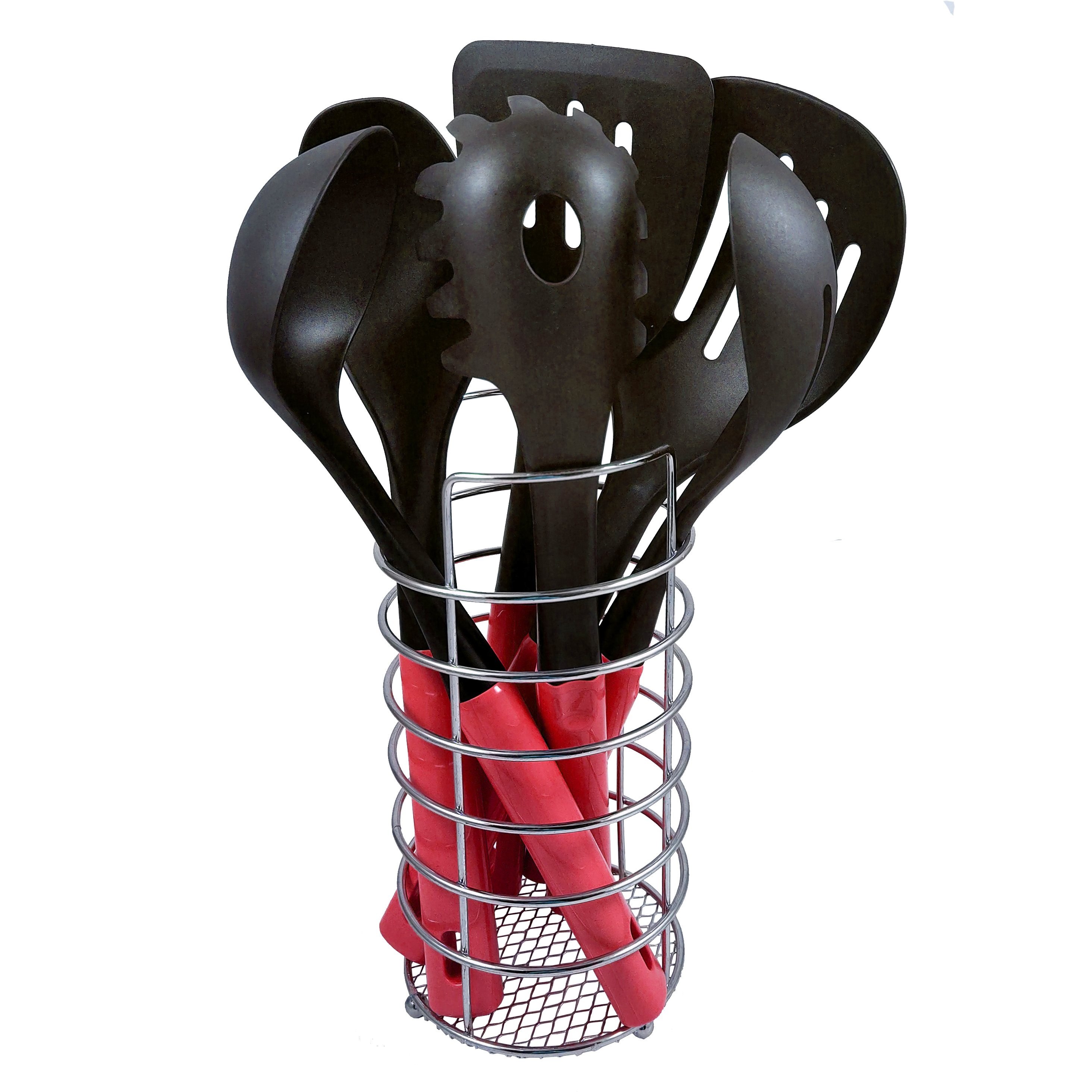 Colorful Handle Kitchen Utensil Set 7 Pieces for Sustainable and Eco-Friendly Cooking