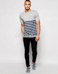 Cool Mens Striped Short Sleeve Shirt , Oversized Workout Shirt Machine Wash