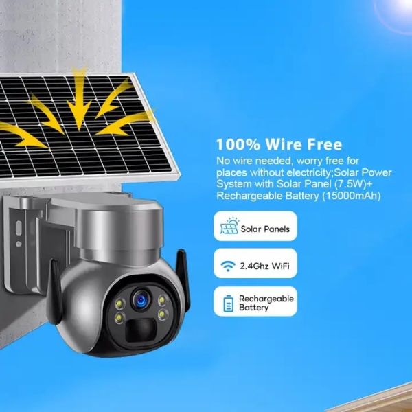 China Smart 4G Wifi Wireless Solar Powered Security CCTV Camera HD 1080P 2MP 4MP PTZ IP factory
