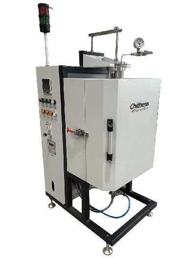 Close-up view of VTF1050-05 Model Vacuum Vertical Tube Furnace