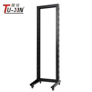 China 19 Inch Open Frame Rack Cabinet , Computer 27u Two Post Network Rack factory