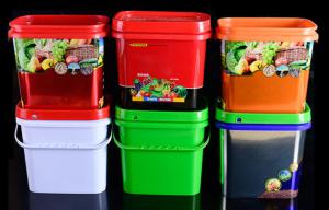 China Impact Resistance Square Plastic Bucket With Handle factory