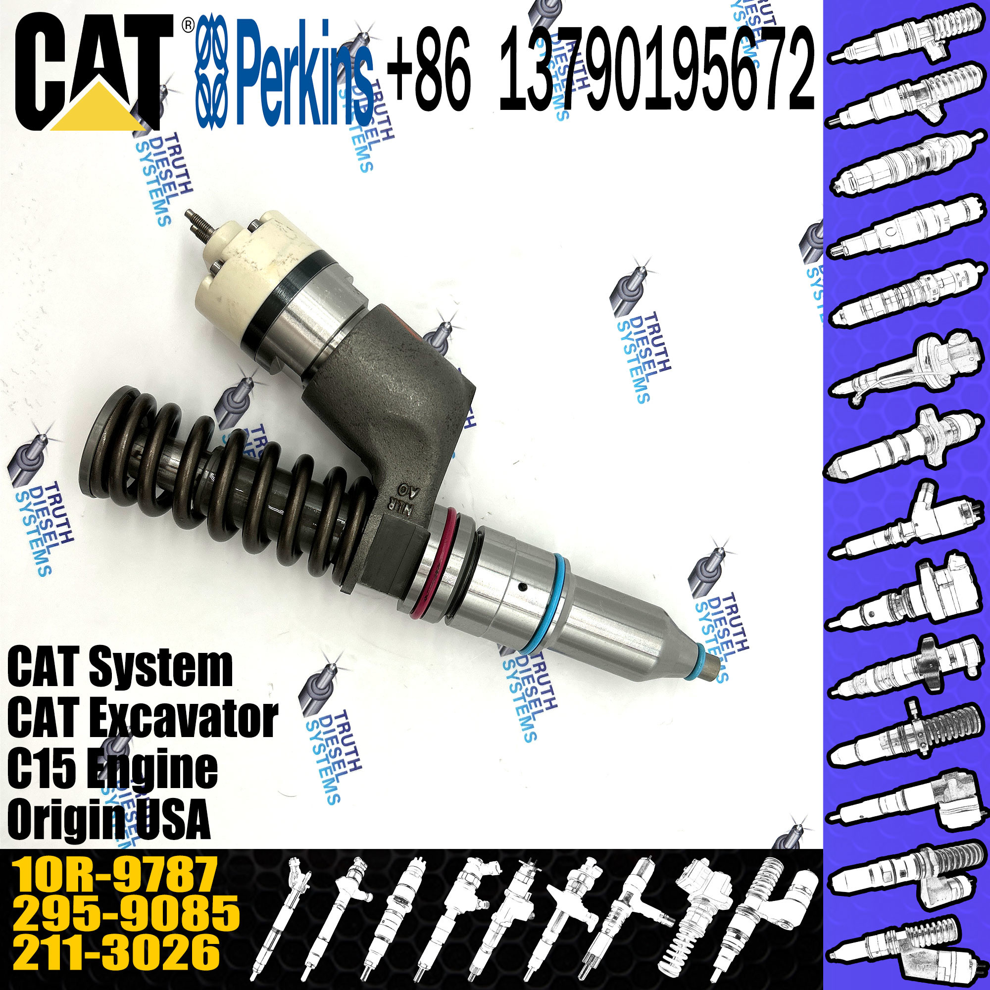 Caterpillar Engine Aftermarket Diesel Fuel Injectors 211-3026 10R-0724 10R-9787