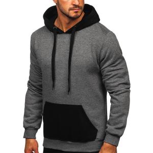 China Factory High Quality Black Grey Cotton Polyester Sport Gym Adjustable Men's Hoodie Sweatshirts factory