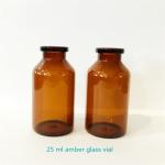 Liquid Medicine Molded Glass Vial 20ml Clear Amber Glass Vials With Rubber