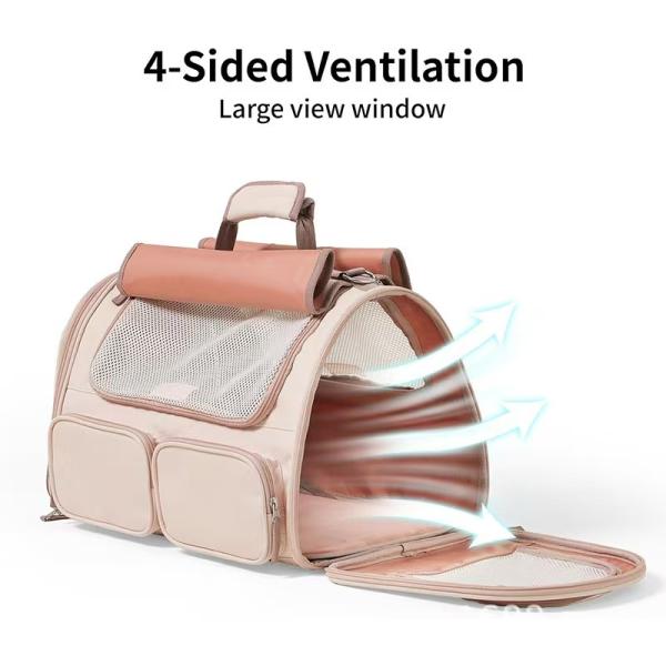 Polyester Lining Self-lock Zippers Cat Small Dog Carriers-Suitcase Set for Convenient Pet Travel