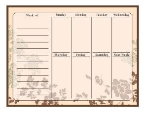 China Horizontal Magnetic Fridge Calendar Extra Thick Weekly Planner 16.9 X 13inch factory