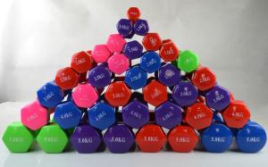 China 0.5kg-10kg Colorful vinyl dipped coated neoprene women dumbbell for sale factory