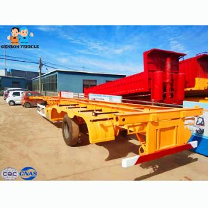 Flatbed 13T FUWA Axle Twistlock Container Semi Trailer