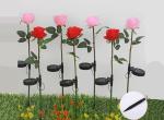 Solar Artifical Rose Lights Outdoor Lawn Park Decoration Lamp LED Silk Rose Lamp