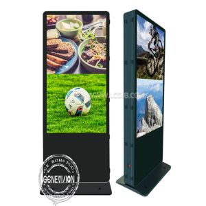 China 75&quot; 4K Dual Screen WIFI Digital Signage Interactive Digital Totem Touch Screen Kiosk with Win 11 OS factory