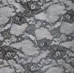 Black Stock Color high quality Elastic Flower Lace Fabric FNS1948
