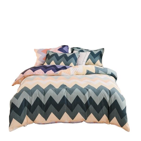 White 4 Piece 100% Cotton Quilt Bedding Set Customized Color Comforter Bed Sheet