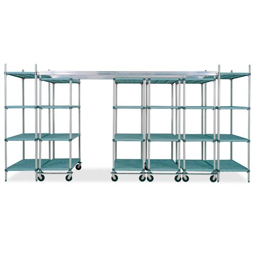 4 Adjustable Hygiene Polymer Overhead Head Track Shelving Unit For Pharmaceutica