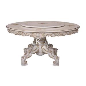 China Modern round rotating wood dining table LS-A107L-1 factory