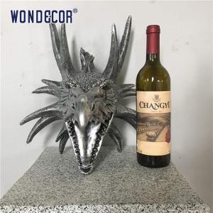 China Fierce Dragon Head 3D Stainless Steel Modern Sculpture Small Wall Decoration factory