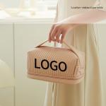 Custom Wholesale Double Layer PU Luxury High-End Travel Makeup Case Organizer