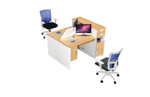 China 2 Person Staff Modern Office Cubicles , Office Workstation Desk Rectangular Shape factory