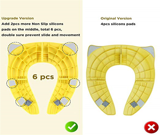 Yellow Potty Foldable Toilet Seat / Baby Safety Toilet Seat Cover 13.5*11*1 cm
