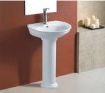 Bathroom suite floor standing pedestal wash basin