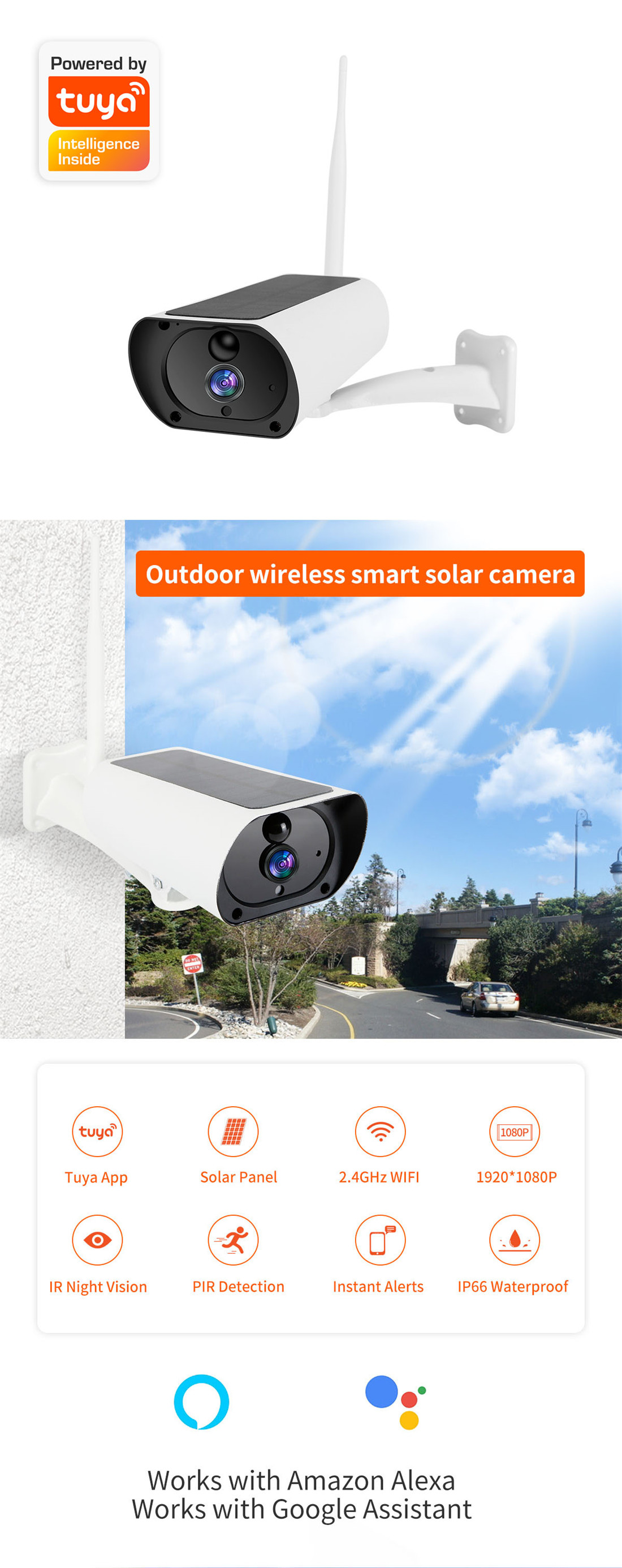 STW-2 Home IP66 WIFI Low Power Security Monitoring Solar Tuya Smart Outdoor Battery Wireless Ip Camera(STW-2 WIFI)
