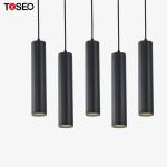 Black Cylinder LED Pendant Downlight Surface Mounted For Hotel / Restaurant