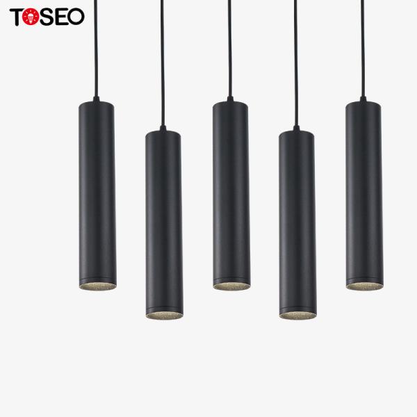 Black Cylinder LED Pendant Downlight Surface Mounted For Hotel / Restaurant