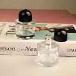Clear 50ml Perfume Spray Bottle Glass Portable Press Refillable