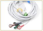 5 Lead Wires Mindray Ecg Cable , 12 Pin 5 Lead Ecg Cable Snap AHA For T5 T8